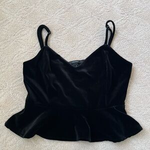 Elegant Black Velvet Women's Top
